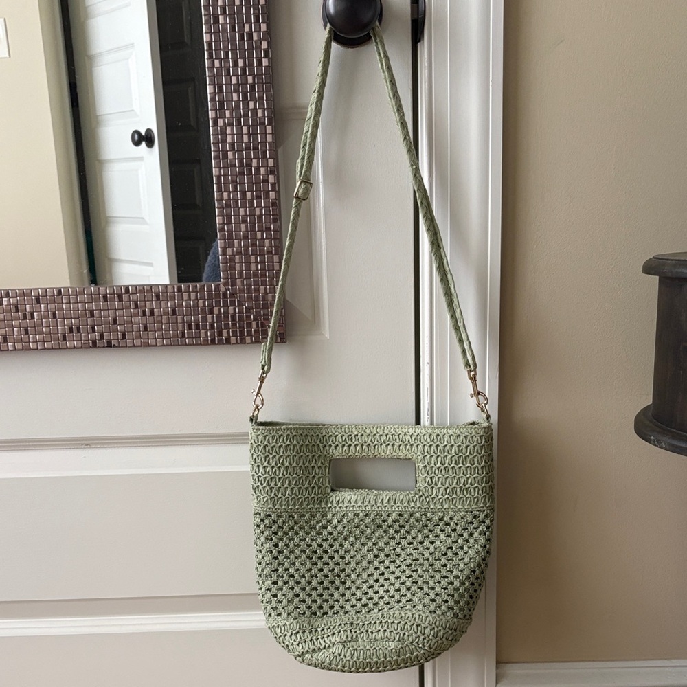 Universal Thread Sage Green Woven Crossbody Shoulder Bag